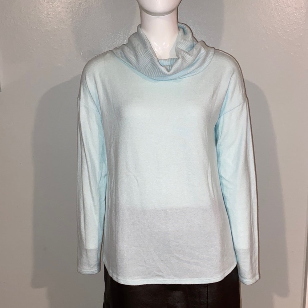 Rachel Zoe Long-sleeve Cowl Neck Light Blue Sweater Women’s size Small
